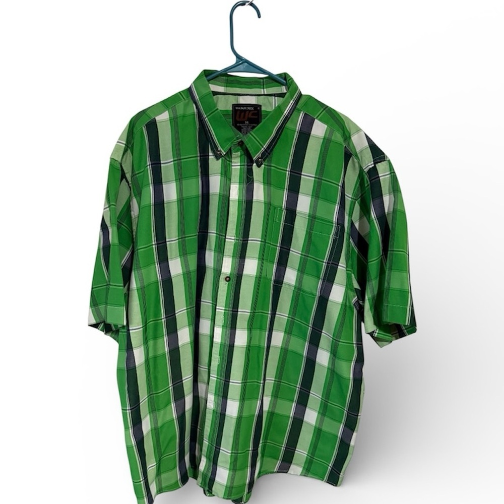 Walnut Creek Men's Green Plaid Button Down Shirt 3XL - Picture 2 of 5